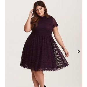 Torrid Lace High Neck Skater Dress